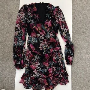 Floral Black and Pink Dress